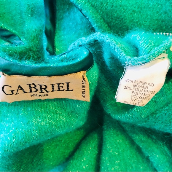Gabriel Milano Kid Mohair Zip Sweater Size Small Green Color - Picture 13 of 13